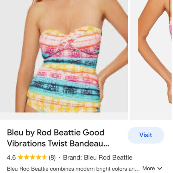 Bleu by Rod Beattie Good Vibrations Twist Bandeau Tankini Top Women's Size 6 NWT - Picture 13 of 14